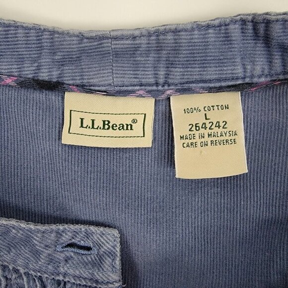 LL Bean Womens Pinwale Corduroy Babydoll Tunic L Smocked Relaxed Cottagecore 90s - Picture 10 of 12